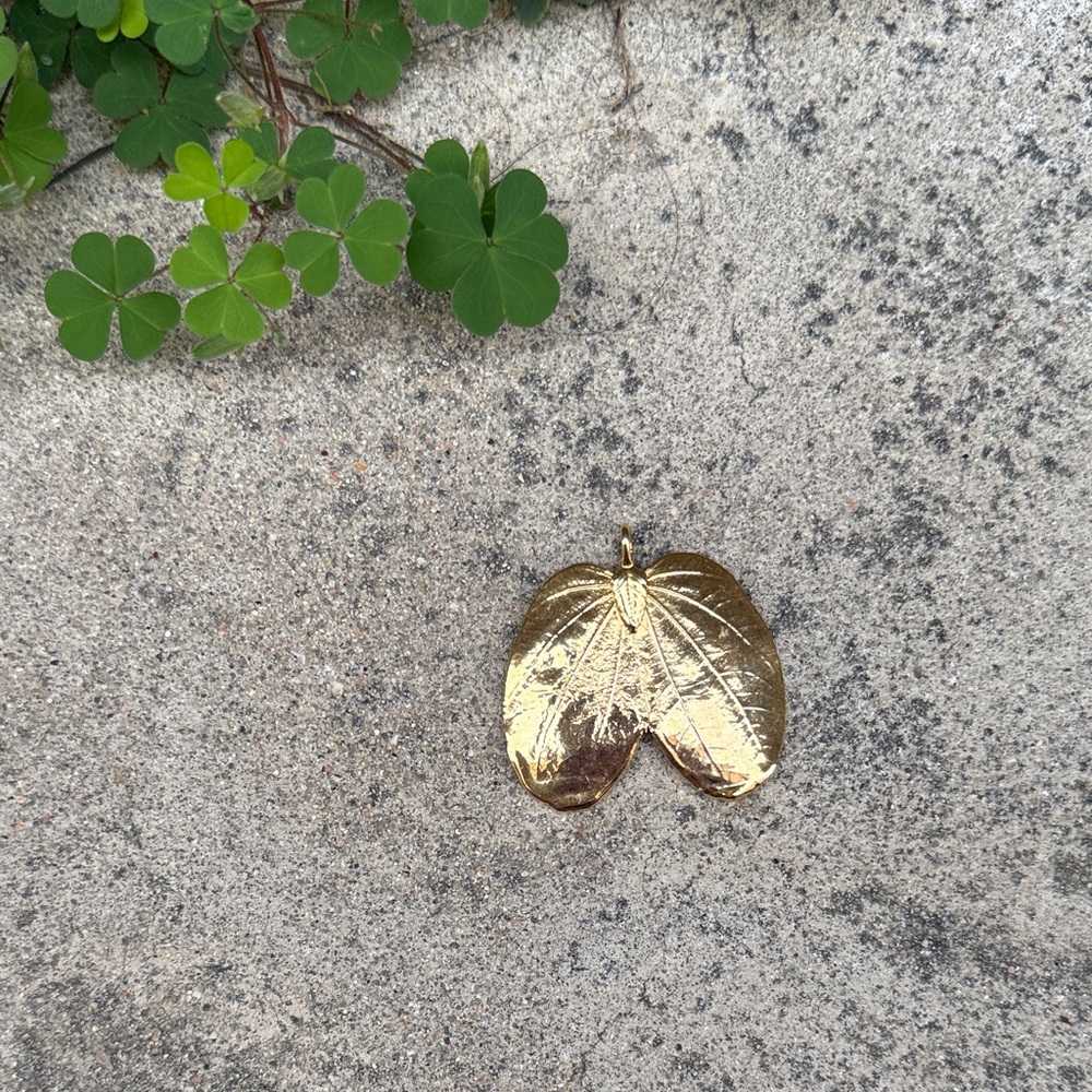 Gold Wing Leaf Pendant